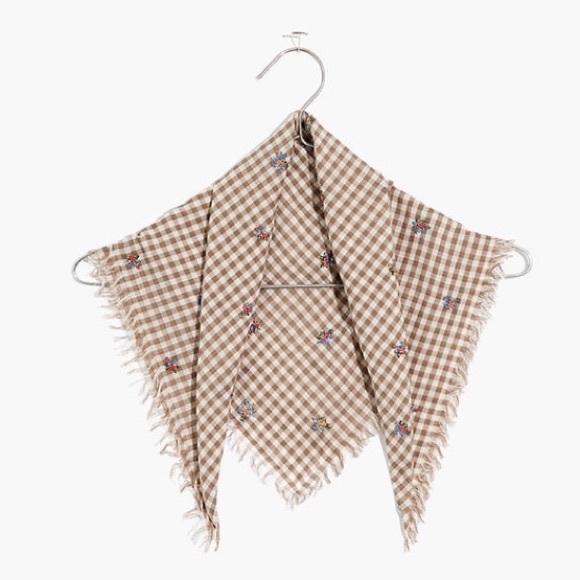 Madewell Accessories - Madewell Fringe Bandana: Floral Gingham